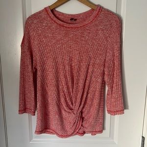 Orange/red twisted pullover